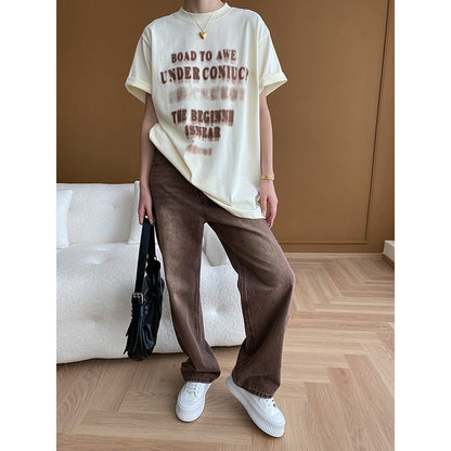Damen Oversized T-Shirt mit Grafikdruck und Lässigem Schnitt