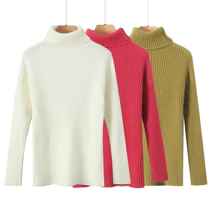 Damen Grobstrickpullover Stehkragen Eveloria