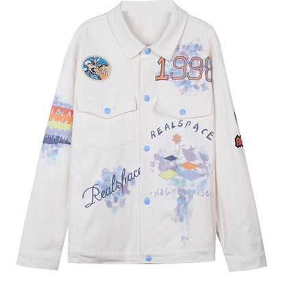 Damen Freizeitjacke Bunter Druck Locker Fit