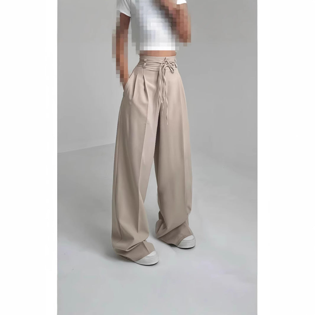 Damen Bundfalten-Hose Elastischer Taillenbund Bequem