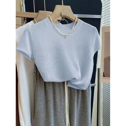 Damen Strickshirt Kurzarm Eveloria