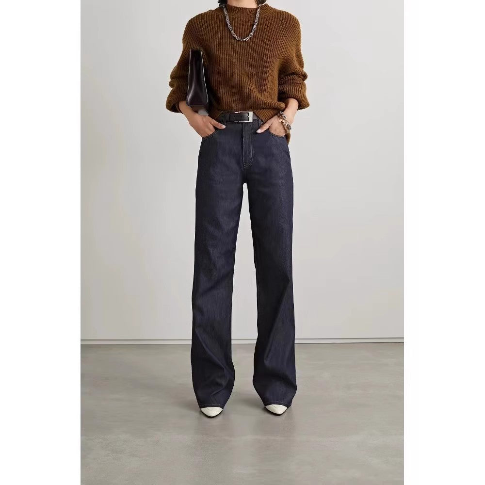 Damen Hochgeschnittene Weite Jeans Eveloria