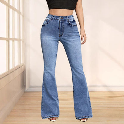 Damen Schlagjeans Dekorativen Schleifen