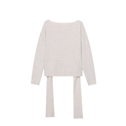 Damen Wollpullover mit Bindegürtel Eveloria