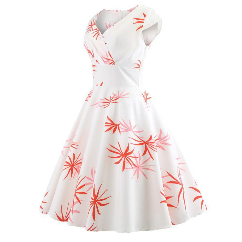 Damen Swingkleid Wickeldesign Floral