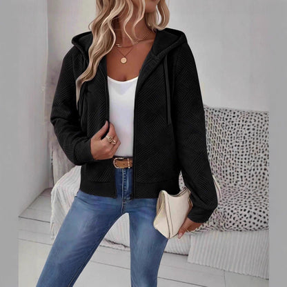 Damen Kapuzenjacke Sportlich Strukturiert Mehrere Taschen