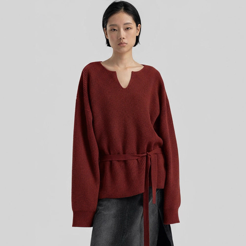 Damen Strickoberteil V-Ausschnitt Eveloria