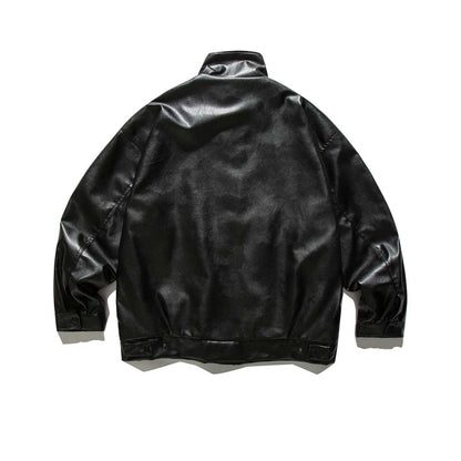 Damen Lederjacke Lässig Mit Taschen Eveloria