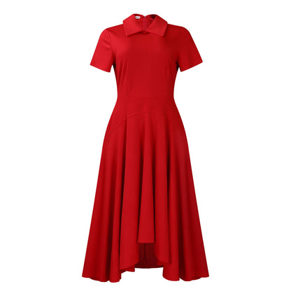 Damen Hemdkleid Asymmetrischer Rock Elegante Taillierung
