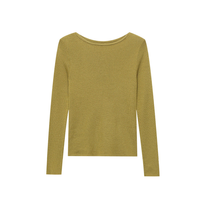 Damen Langarmoberteil Weiches Strick Oberteil Rippstruktur Beige