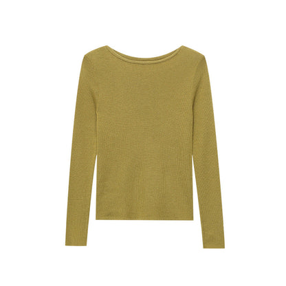 Damen Langarmoberteil Weiches Strick Oberteil Rippstruktur Beige