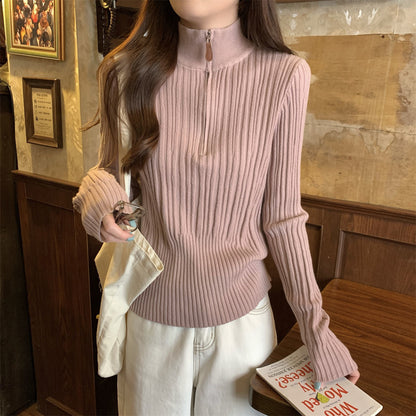 Damen Sweatshirt Stehkragen Elegant Geschnitten Eveloria