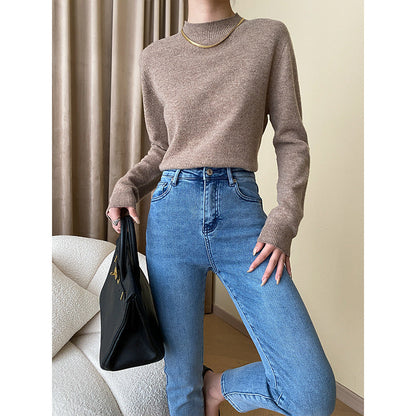 Damen Hochtaillierte Jeans Moderner Schnitt Schmales Bein Eveloria