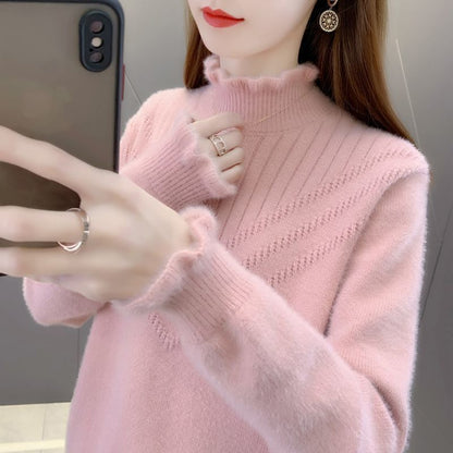 Damen Rollkragenpullover Strukturiertes Design Eveloria - Eveloria
