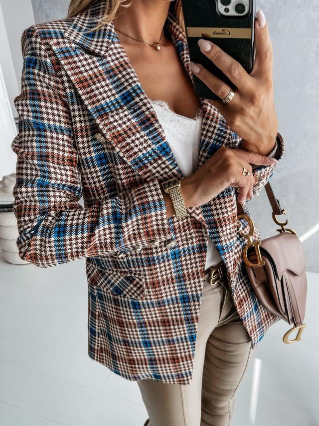 Damen Karo Blazerjacke Eveloria
