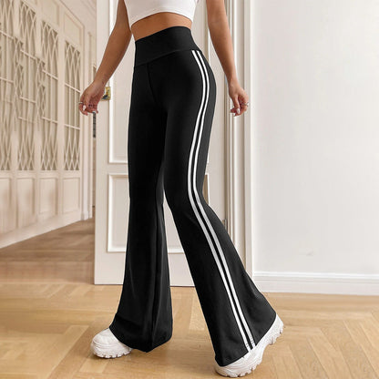 Damen Slimfit Sporthose mit Streifen Schwarz Eveloria - Eveloria
