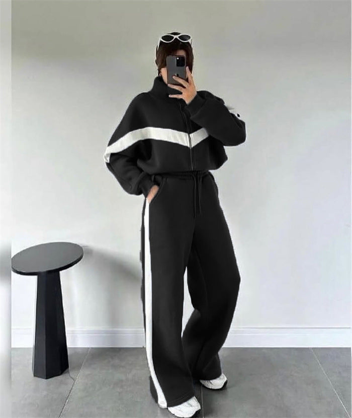 Damen Sweat-Set Hochkragen Weites Design Eveloria