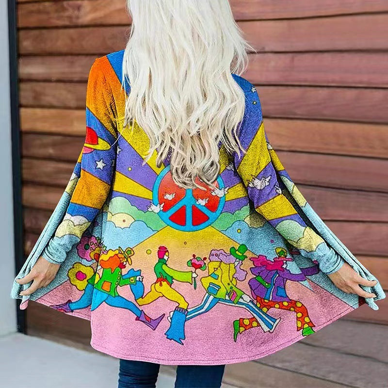 Damen Kapuzenpullover Farbenfroh Weite Passform Eveloria - Eveloria