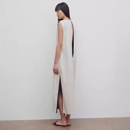 Damen Maxikleid Fließend Breiter Ausschnitt Eveloria
