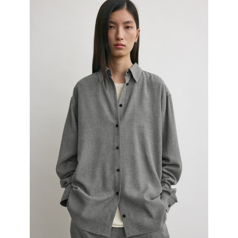 Damen Oversized Hemdbluse Moderner Schnitt Lässig