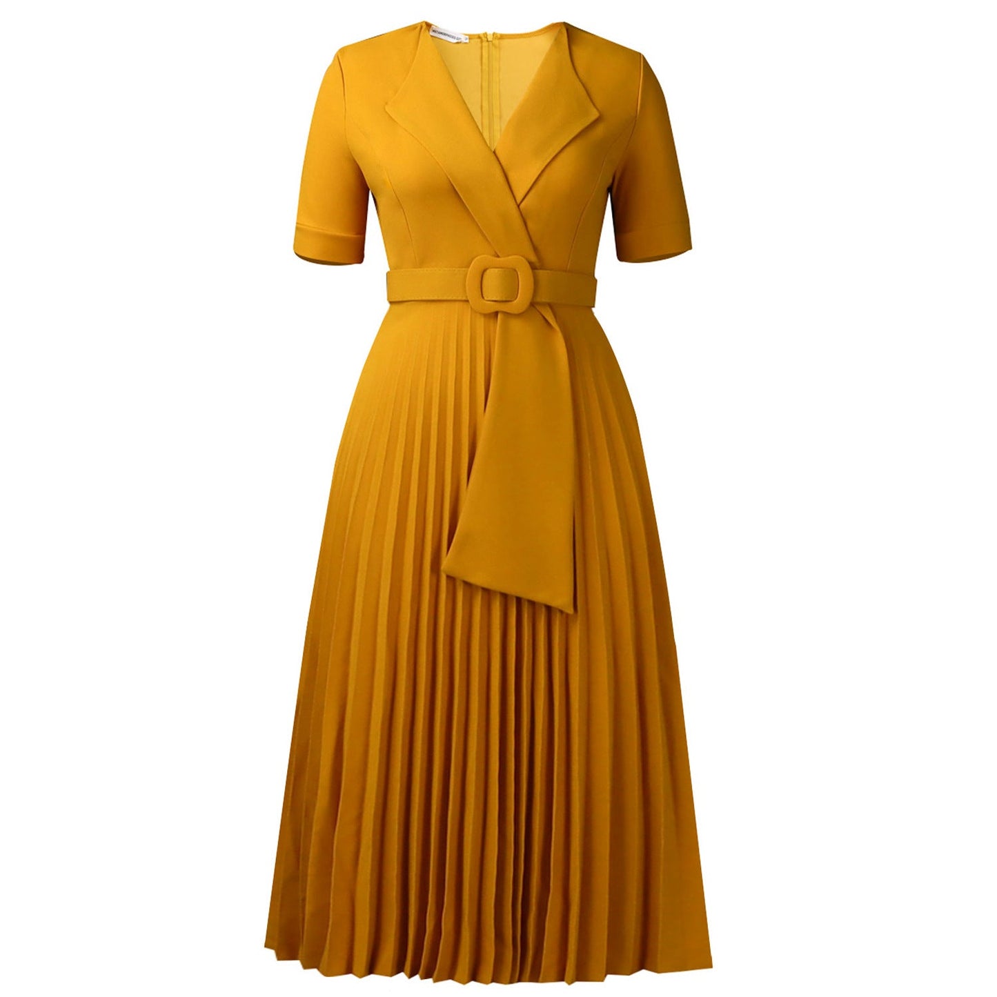 Damen Plissee-Kleid mit Taillenblazer und abnehmbarem Gürtel