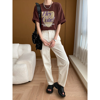 Damen T-Shirt mit auffälligem Print und kurzen Ärmeln