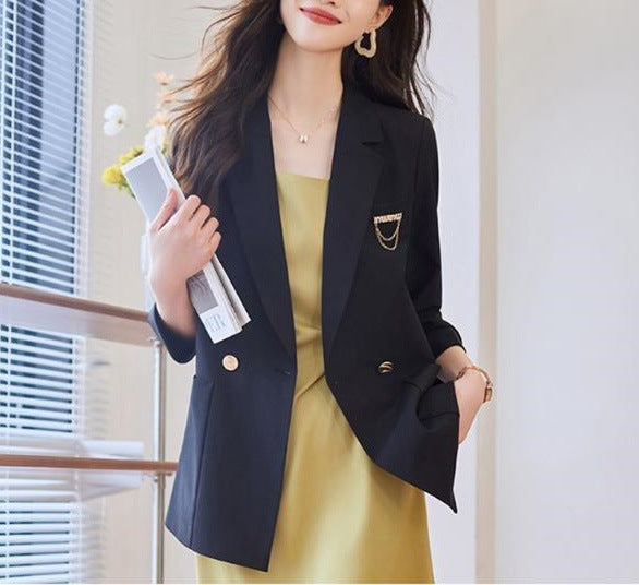 Damen Blazer Modisch Elegant Knöpfe Eveloria