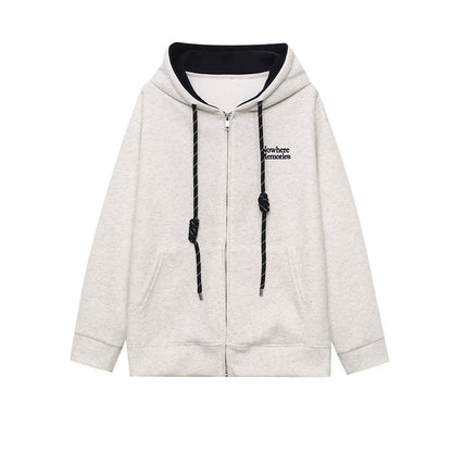 Damen Kapuzenpullover Lässig Reißverschluss Seitentaschen
