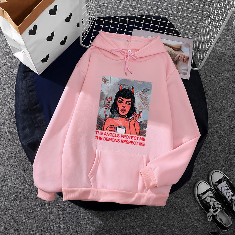 Damen Hoodie Grafikdruck Eveloria