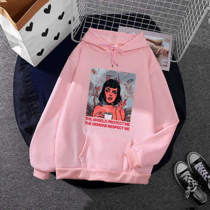 Damen Hoodie Grafikdruck Eveloria