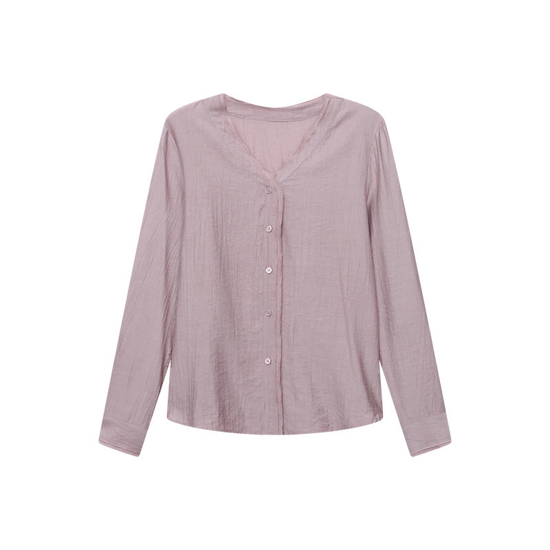 Damen Bluse mit Knöpfen V-Ausschnitt Modern Eveloria