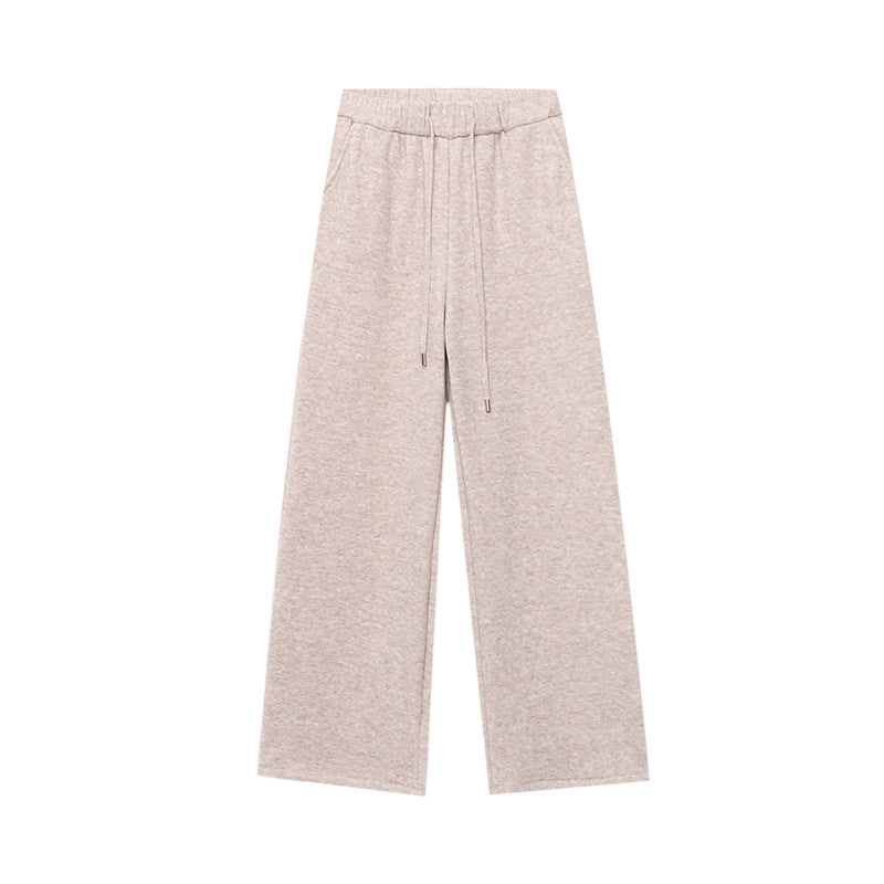 Damen Sweatpants Elastischer Bund Weites Bein Bequem Eveloria