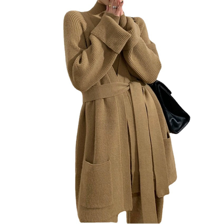 Damen Strickensemble Weit Schnitt Luxusmaterial