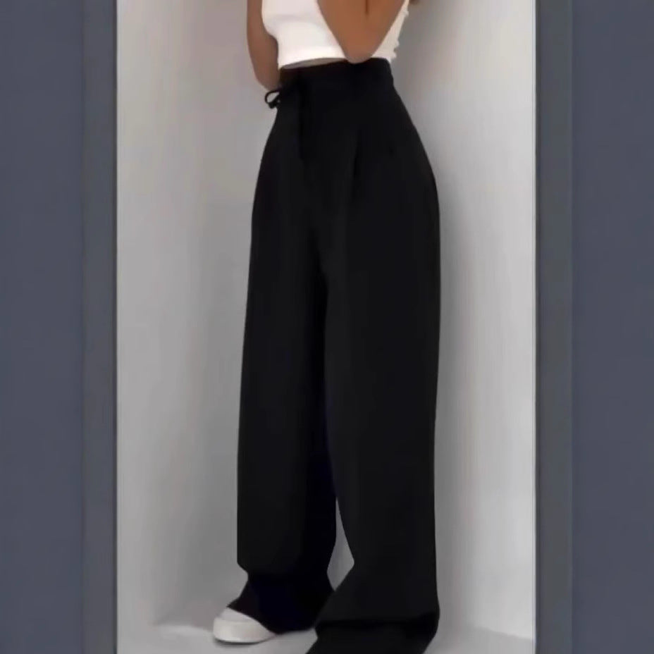 Damen Bundfalten-Hose Elastischer Taillenbund Bequem - Eveloria