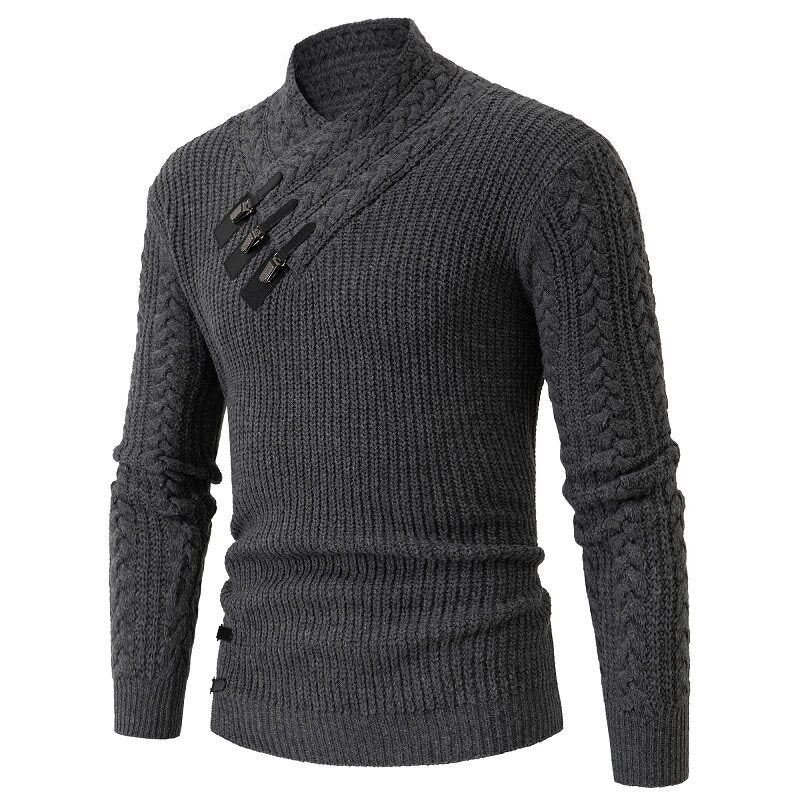 Herren Strickpullover Elegantes Zopfmuster Bequem