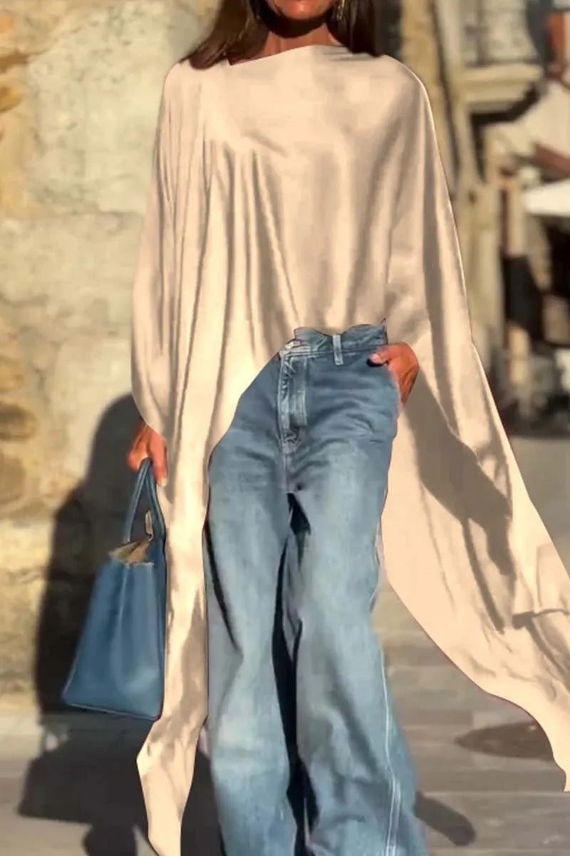 Damen Oversized-Oberteil Fließender Schnitt Eveloria