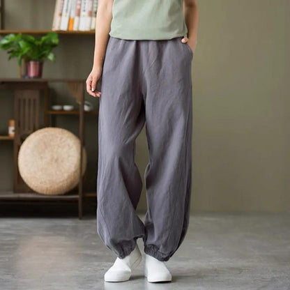 Damen Bequeme Luftpants Elastischer Bund Eveloria