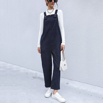 Damen Latzhose Lässiger Schnitt Baumwolle Praktische Taschen