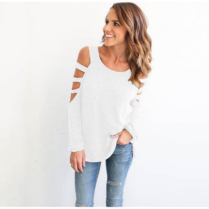 Damen Pullover Lässiger Cut-Out Schnitt Eveloria