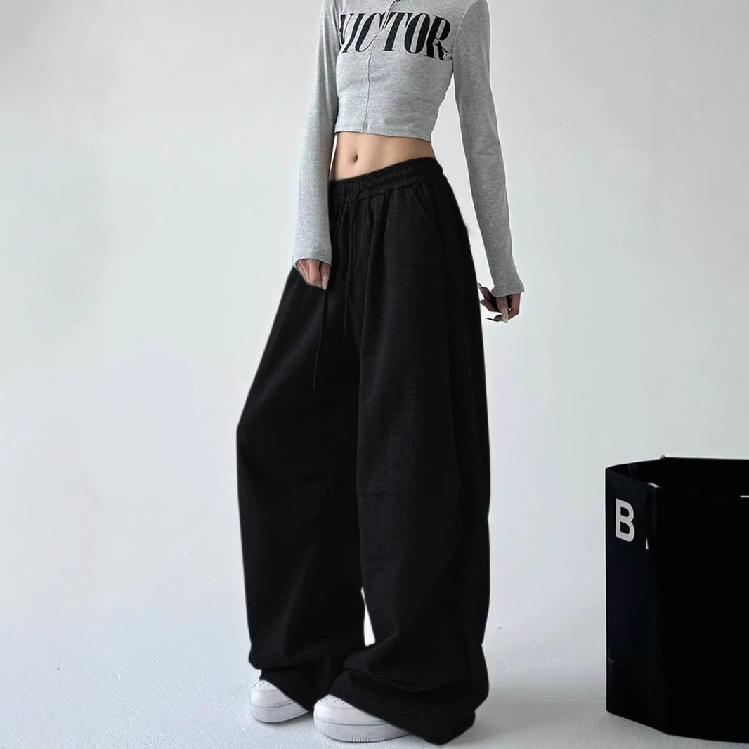 Damen Jogginghose High-Waist Weites Bein Elastisch Eveloria
