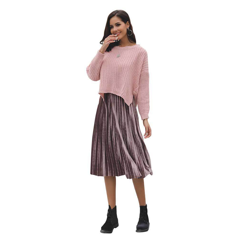 Damen Strickpullover Lässig Modisches Strickmuster Eveloria