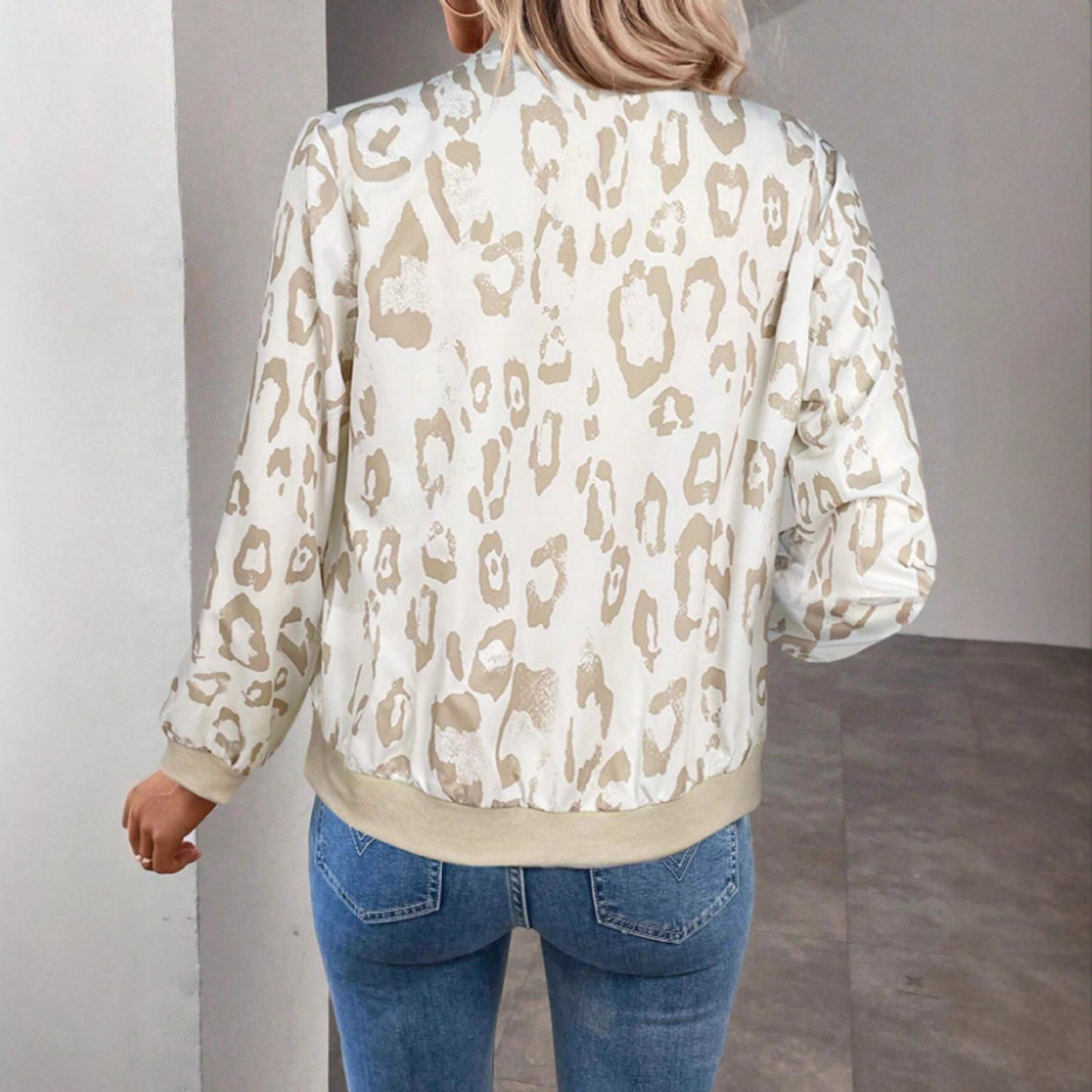 Damen Bomberjacke Leopardenmuster Eveloria