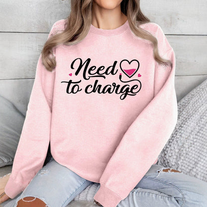 Damen Sweatshirt Inspirierender Herzspruch Lässig Grau