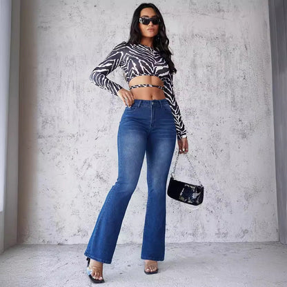 Damen Crop- Langärmlig Einzigartiges Design Eveloria