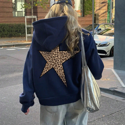 Damen Kapuzenpullover Glitzerndes Sternmotiv Eveloria