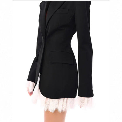 Damen Oversized Blazer Spitze Details Eveloria