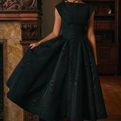 Damen Midi-Kleid Schwingender Rock Eveloria