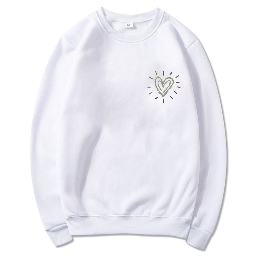 Damen Oversized Sweatshirt mit Herzmotiv Lässig Grau
