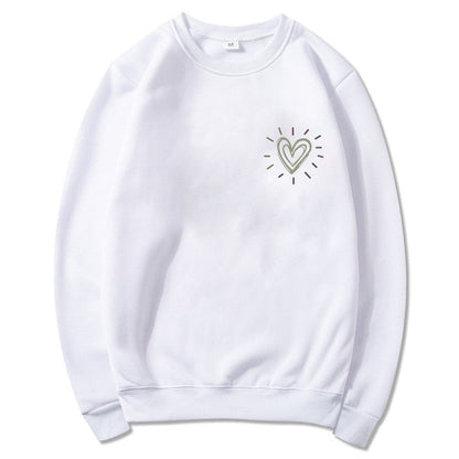 Damen Oversized Sweatshirt mit Herzmotiv Lässig Grau