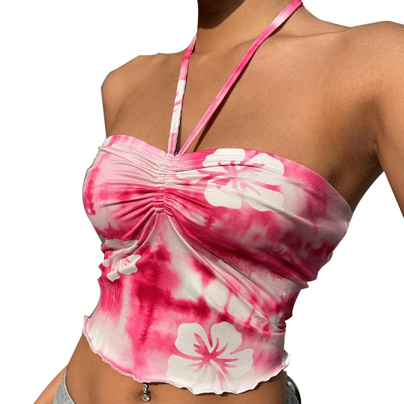 Damen Bandeau- Floralmuster Gerafft